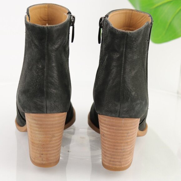 Franco Sarto Womens Dipali Boot Size 7 Black Leather Block Heel Bootie Comfy - Picture 5 of 11